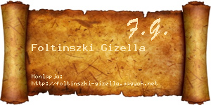 Foltinszki Gizella névjegykártya